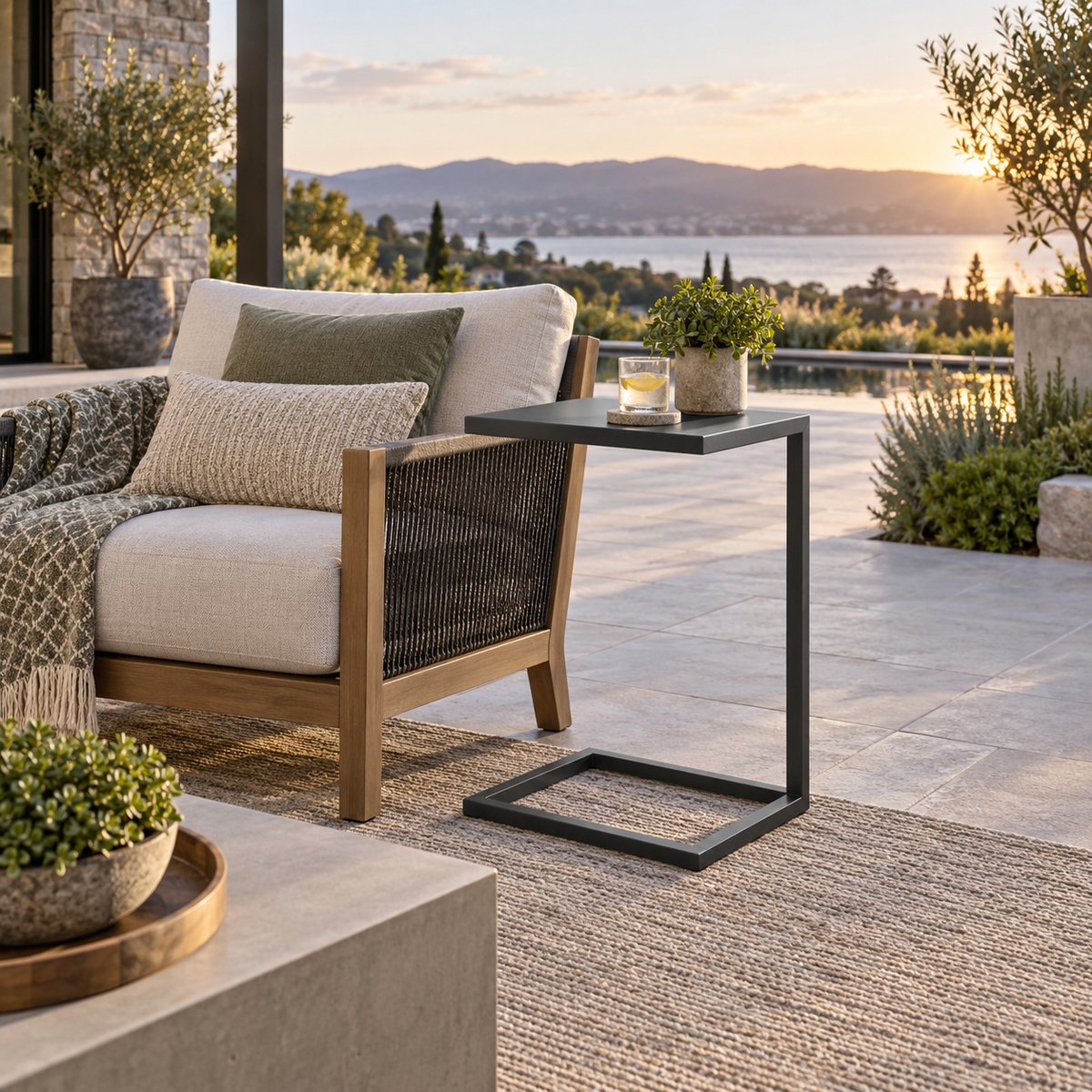 Vale C-Shaped Side Table