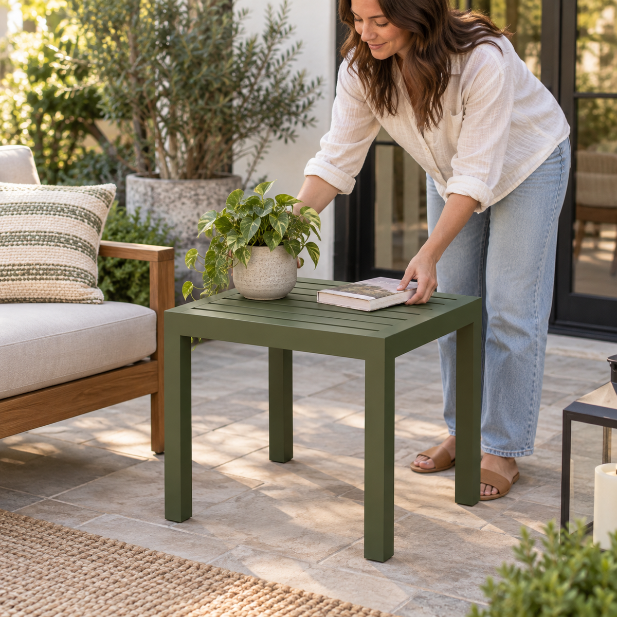 Eave Slatted Side Table